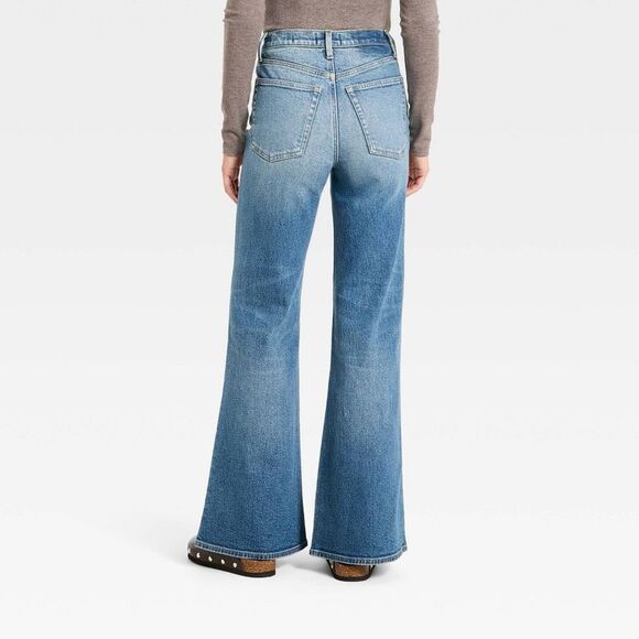 Women's Highest-Rise 70's Flare Jeans - Universal  Medium Wash - Picture 2 of 4